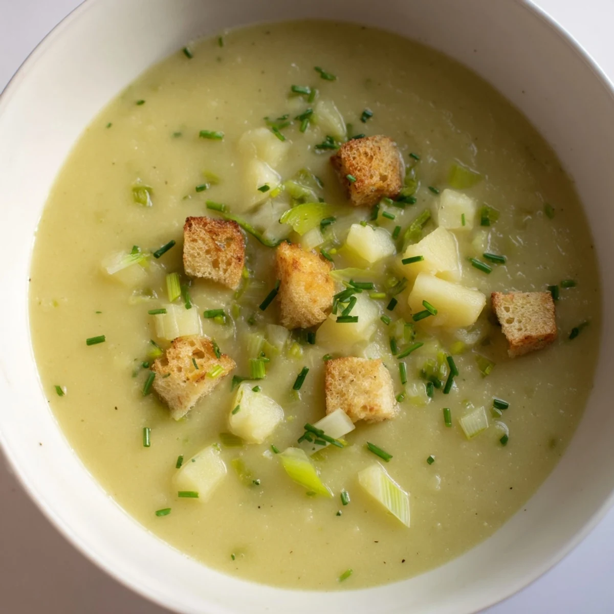 This easy Quick & Simple Potato and Leek Soup simmers with potatoes, leeks, and savory seasonings.
