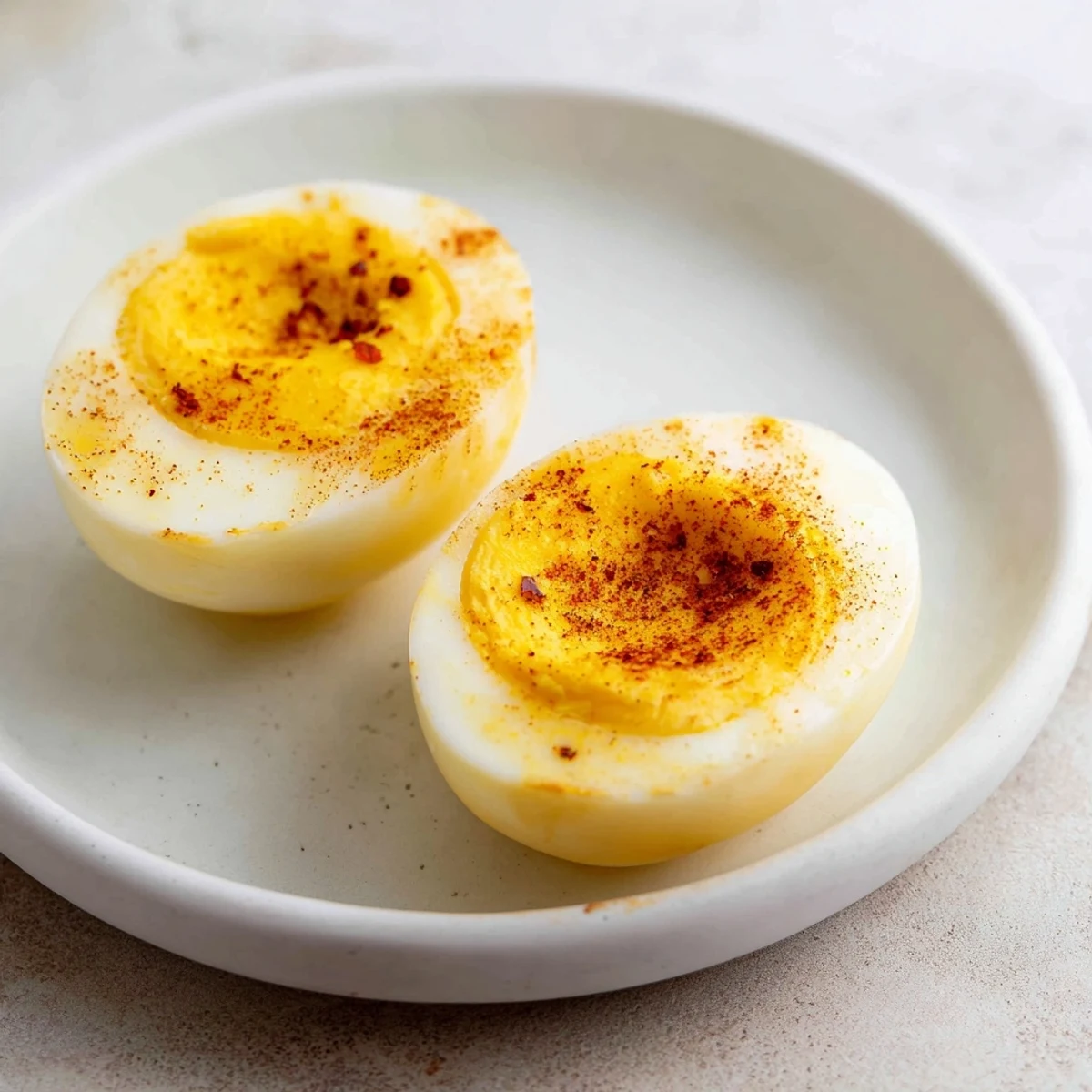 A close-up of perfectly cooked perfect hard-boiled eggs, showing smooth, white exteriors.