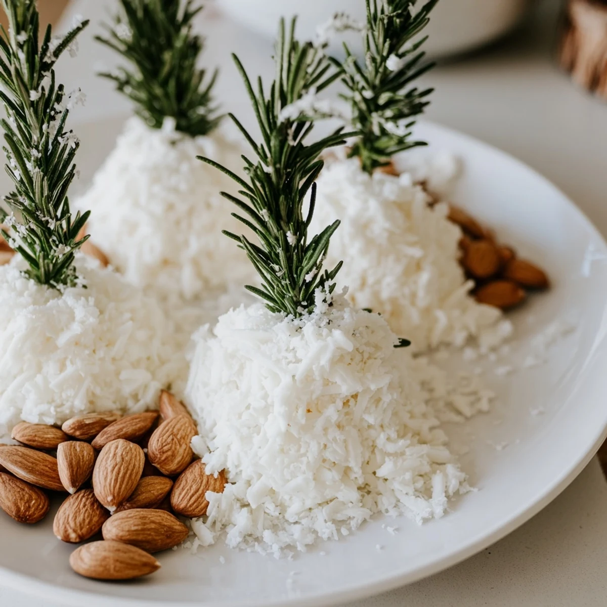 This Frosted Pine recipe presents a winter cheese platter with sugared rosemary and almond pinecones deliciously arranged.