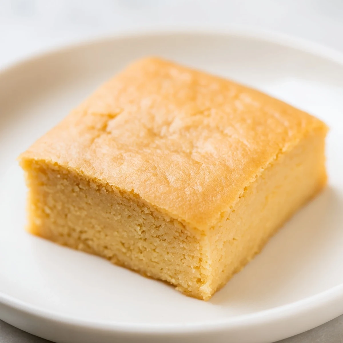Warm, golden Peanut Butter Mochi Cake, a chewy dessert with visible peanut butter swirls.