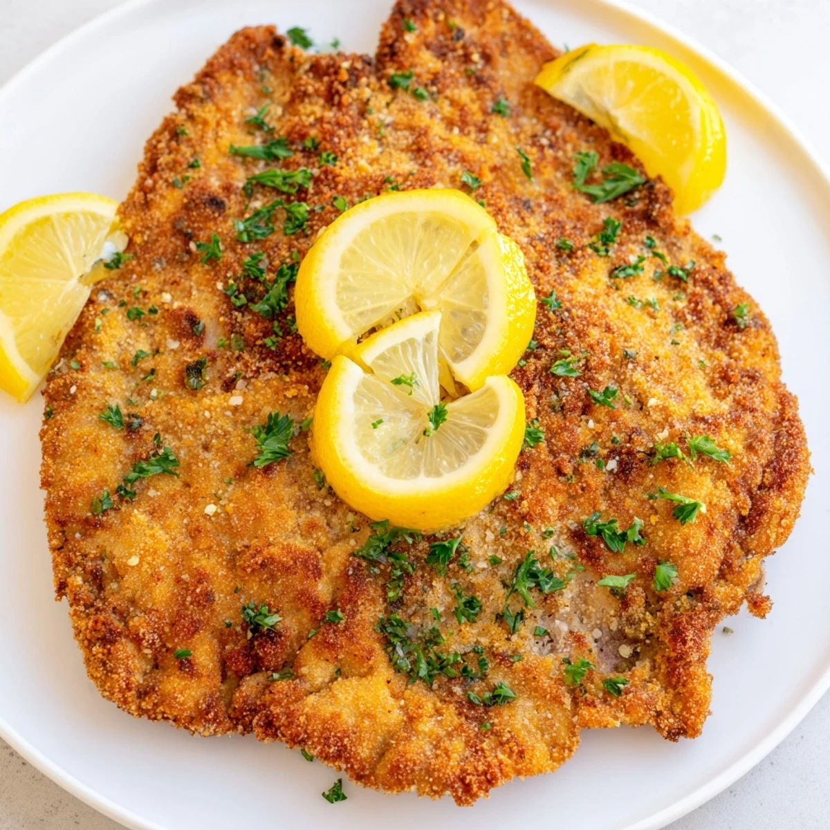 Crispy breading on juicy veal: imagine this classic Austrian Wiener Schnitzel, a delicious main course.