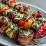 Smoky, tender grilled veggie kabobs bursting with fresh flavor and zesty sauce.