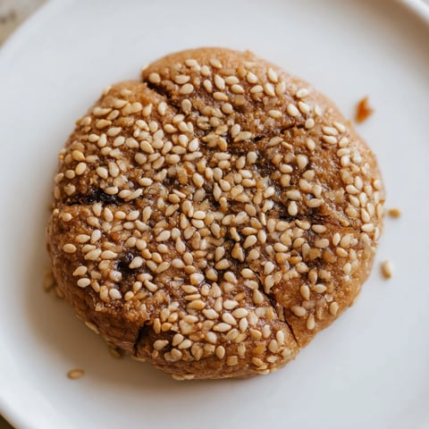 Warm, golden Palestinian Kahk cookies, generously coated in sesame seeds, ready to enjoy with a cup of coffee.