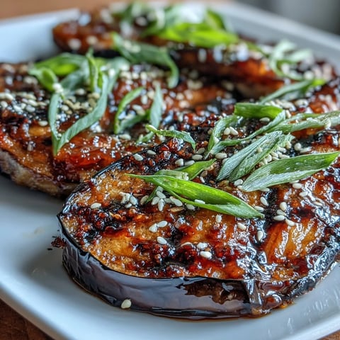 Miso Glazed Eggplant with caramelized edges, ready to serve.