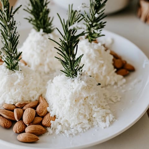 This Frosted Pine recipe presents a winter cheese platter with sugared rosemary and almond pinecones deliciously arranged.