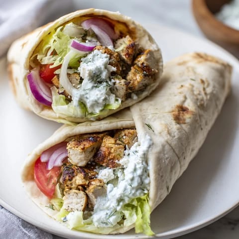 Greek Chicken Souvlaki Wraps