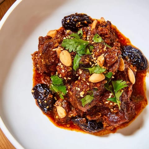 Moroccan Lamb Tagine Prunes Almonds