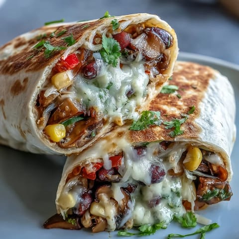 A close-up shows golden-brown veggie burritos packed with beans, corn, and cheese, served on a rustic plate with salsa.