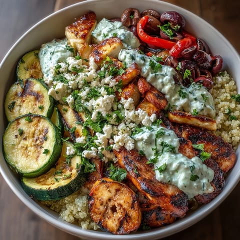 Healthy Grilled Mediterranean Bowl