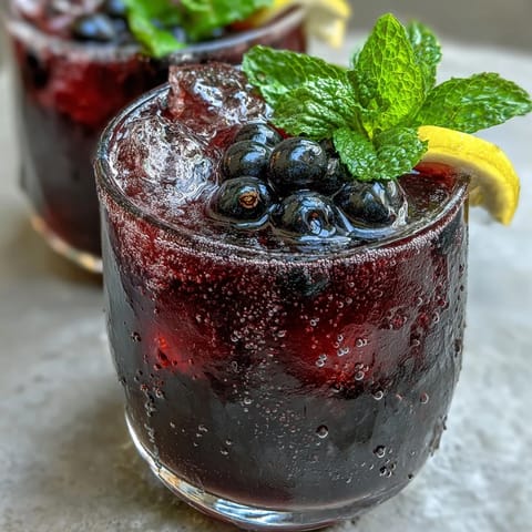 Three refreshing glasses of Black Currant It Berry Celebration Drink: a sparkling mocktail, creamy smoothie, and infused water.