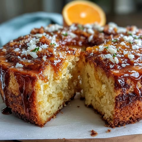 A vibrant Viral Whole Orange Cake, baked until perfectly tender.