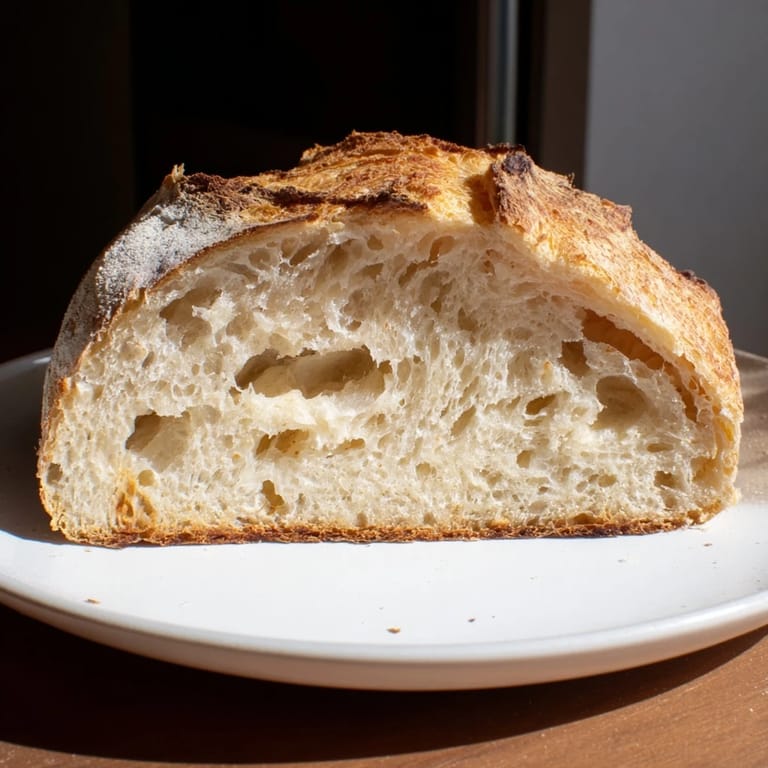 Freshly baked The Best Easy No-Knead Bread, with steam rising, perfect for sharing.