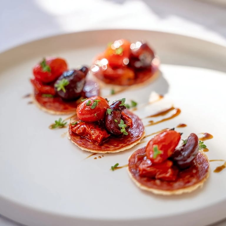 This stunning Crimson Tide, an appetizer with red ingredients and crackers, is perfect for entertaining guests.