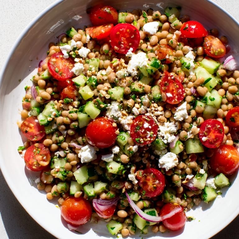 This colorful Dense Bean Salad is tossed with a tart cherry vinaigrette for a fresh, healthy meal.