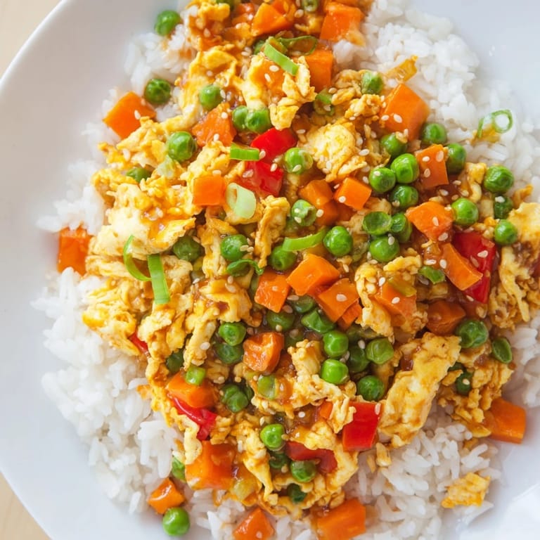 A steaming bowl of flavorful Egg Fried Rice, a quick and easy homemade meal.