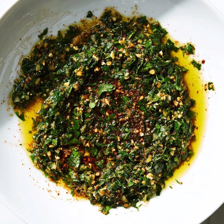A close-up of the fragrant Moroccan Chermoula Marinade glistening with olive oil and spices for delicious fish.