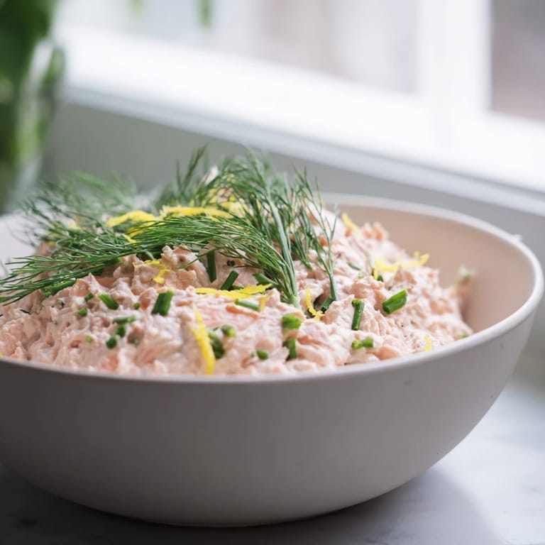 Elegant appetizer spread featuring smoked salmon dip surrounded by crackers and fresh vegetable crudités.