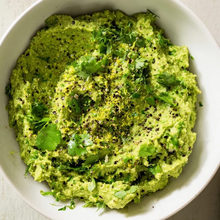 Bright green avocado lime dip in a rustic bowl garnished with cilantro, perfect for snacking or as a zesty taco topping.  