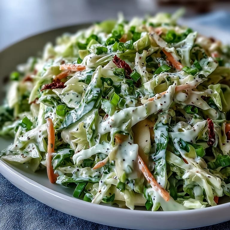 Delicious Green Cabbage and Apple Slaw, showcasing shredded crunch and sweet-tart flavors.