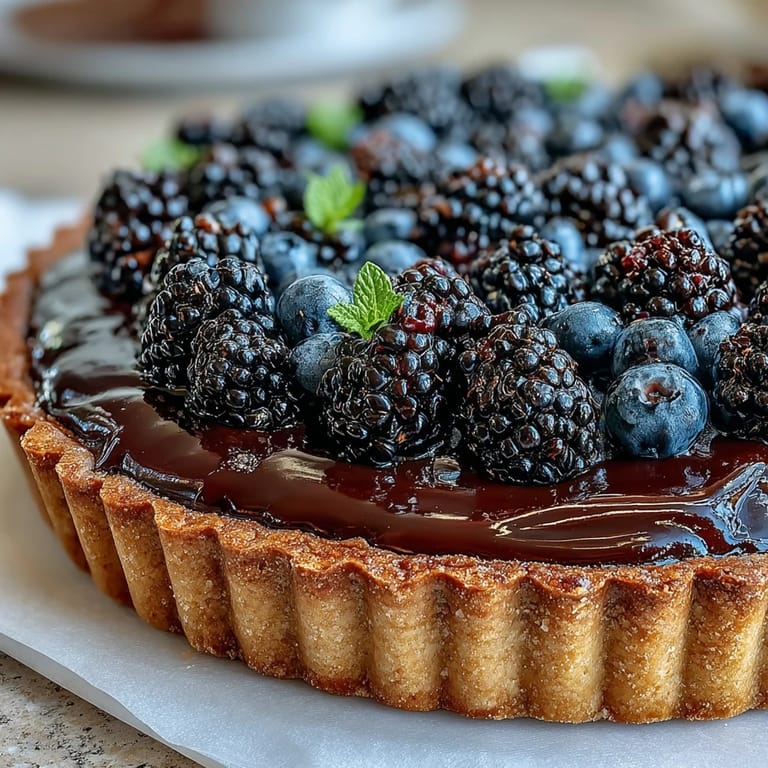 Sliced wedge of Black Currant Fruit Tart revealing smooth purple curd filling and crumbly buttery pastry layers.