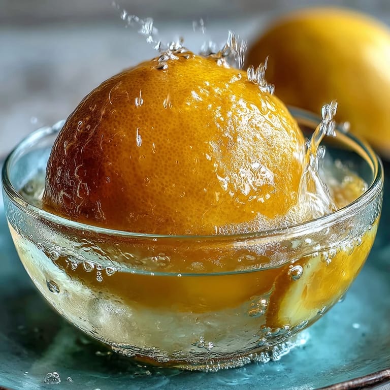Bubbly Limoncello Sorbet Float topped with sparkling water and fresh lemon zest, served with a straw.