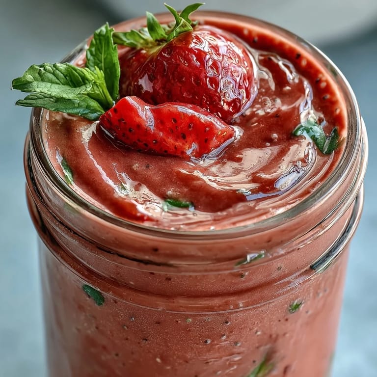 Enjoy this healthy strawberry spinach smoothie, blended smooth and refreshing.