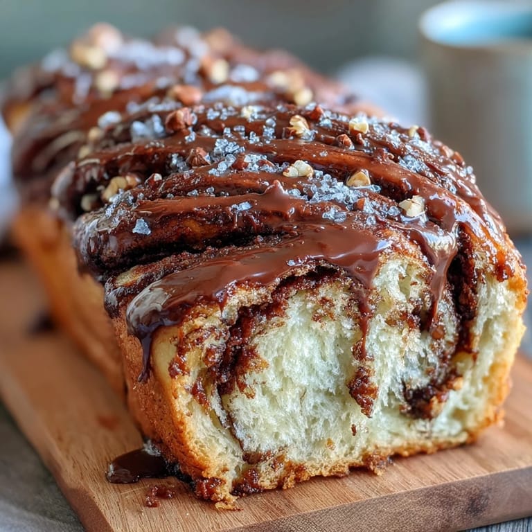 Golden-brown Nutella Babka loaf, perfect for sharing with coffee.