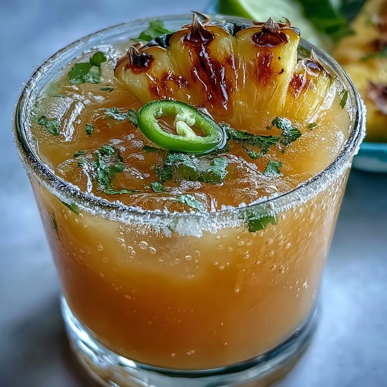 Refreshing Pineapple Jalapeño Agua Fresca brightened with lime, perfect for a summer afternoon.