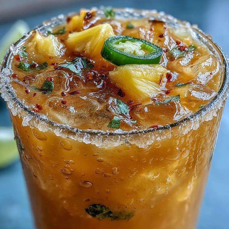 Cooling glasses of Pineapple Jalapeño Agua Fresca showcasing its sweet and tangy, lightly spiced flavor blend.