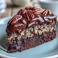Kentucky Derby Chocolate Pecan Tart with a golden crust and gooey chocolate filling, topped with crunchy pecans, served on a rustic wooden table.